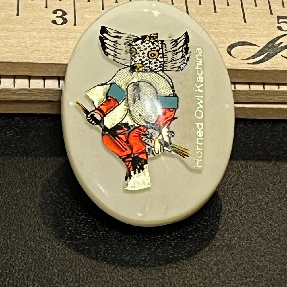 Great Horned Owl Kachina Magnet Native American Souvenir Collectible